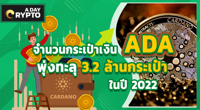 จำนวนกระเป๋าเงิน ADA พุ่งทะลุ 3.2 ล้านกระเป๋า ในปี 2022