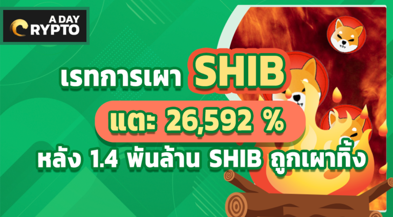 เรทการเผา SHIB แตะ 26,592% หลัง 1.4 พันล้าน SHIB ถูกเผาทิ้ง